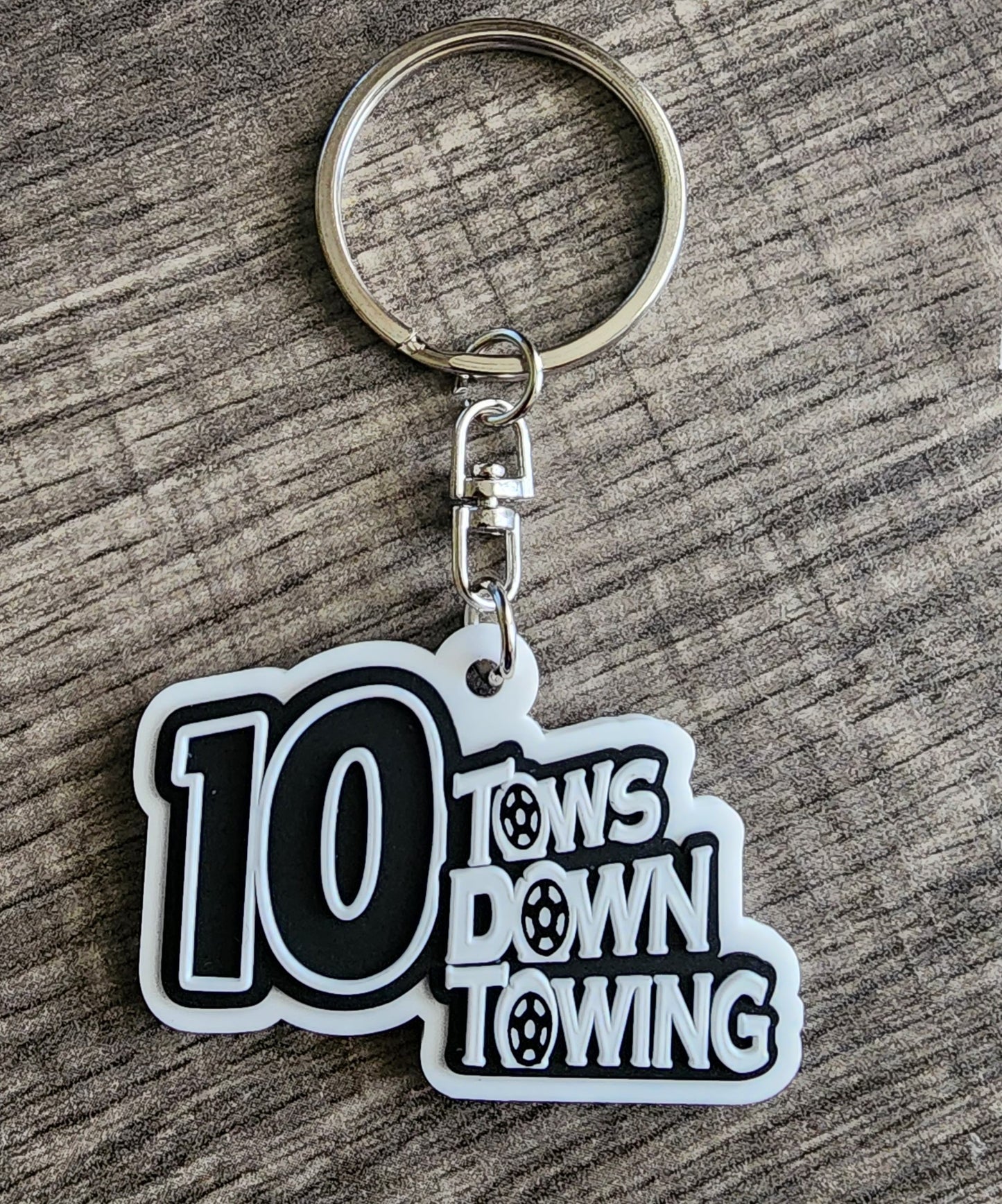 10 Tows Down Towing Keychain