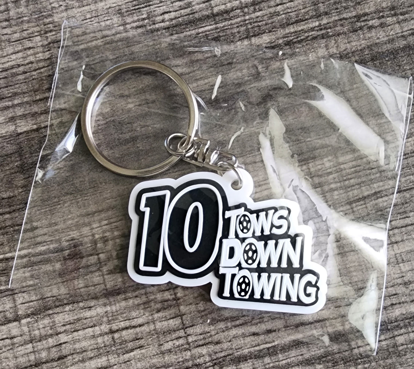 10 Tows Down Towing Keychain